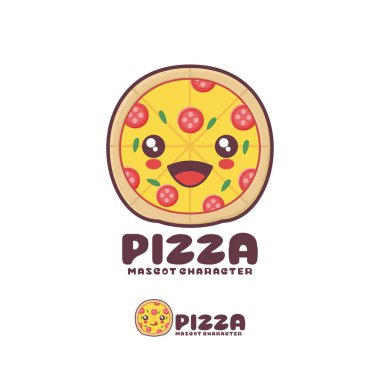 vektör pizza maskotu, logolar, baskılar, çıkartmalar vs. için uygun.