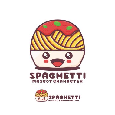 Vektör spagetti maskot çizgi filmi, İtalyan makarna çizimi, logolar, baskılar, çıkartmalar vs..