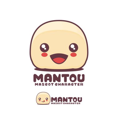 Vektör mantou çörekleri maskot karikatürü, logolar, baskılar, çıkartmalar vs..