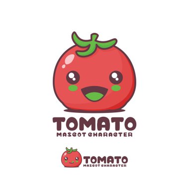 Mutlu bir ifadeyle vektör domates maskotu, logolar, baskılar, çıkartmalar vs. için uygun, beyaz arka planda izole edilmiş..