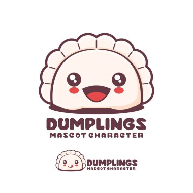 Tatlı hamur köfteleri maskotu, logolar, parmak izleri, çıkartmalar vs. için uygun, beyaz bir arka planda izole edilmiş..