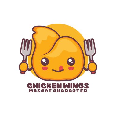 Tavuk kanadı çizgi film çizimleri, logolar, baskılar, çıkartmalar vs. için uygun, beyaz arka planda izole edilmiş..