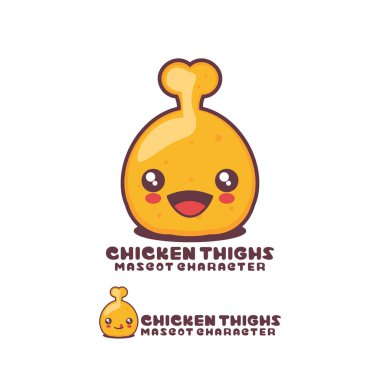 Tavuk butları karikatür çizimi, neşeli bir ifadeyle, logolar, baskılar, çıkartmalar, vs. için uygun, beyaz arka planda izole edilmiş..