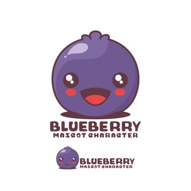 vektör yaban mersini karikatür çizimi, mutlu bir ifadeyle, logolar, baskılar, çıkartmalar, vs. için uygun, beyaz bir arkaplanda izole edilmiş..