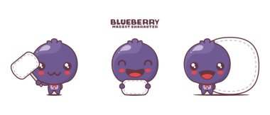 Beyaz arkaplanda izole edilmiş, boş pankart pankartlı yaban mersini çizimi çizimi vektörü.