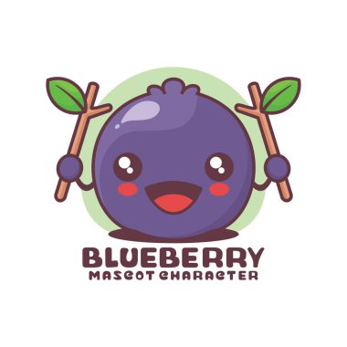 vektör yaban mersini karikatür çizimi, logolar, baskılar, çıkartmalar vs. için uygun, beyaz arka planda izole edilmiş.