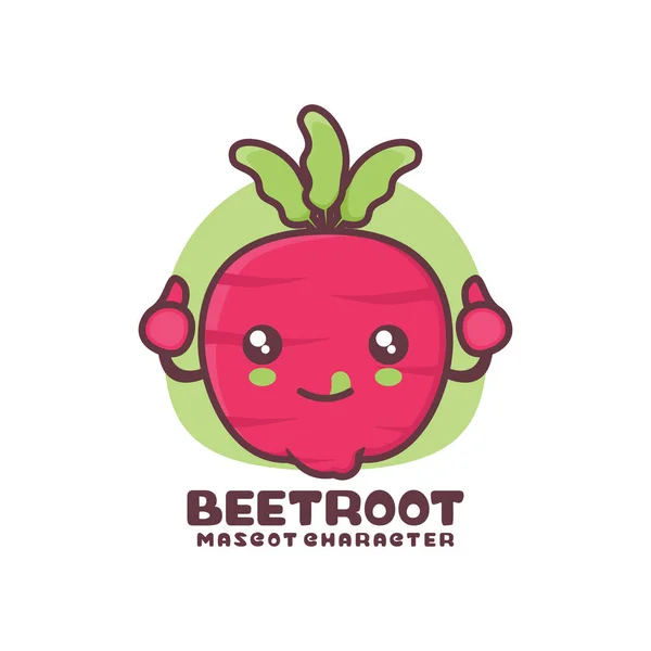 Vector Beet Root Cartoon Mascot Suitable Logos Prints Stickers Etc — Vettoriale Stock
