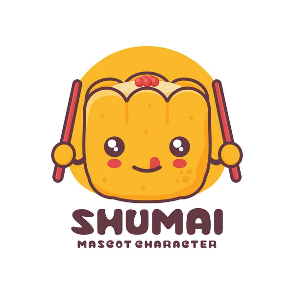 Vector Shumai Cartoon Mascot Asian Dumpling Illustration Suitable Logos Prints — Vettoriale Stock