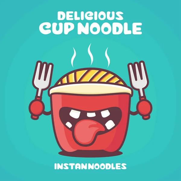 Makarna karikatürü. Hazır yemek vektör illüstrasyonu. Komik bir ifadeyle.