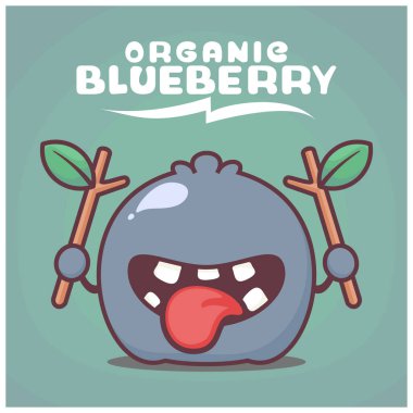 Yabanmersini çizgi filmi. meyve vektör illüstrasyonu. Komik bir ifadeyle.