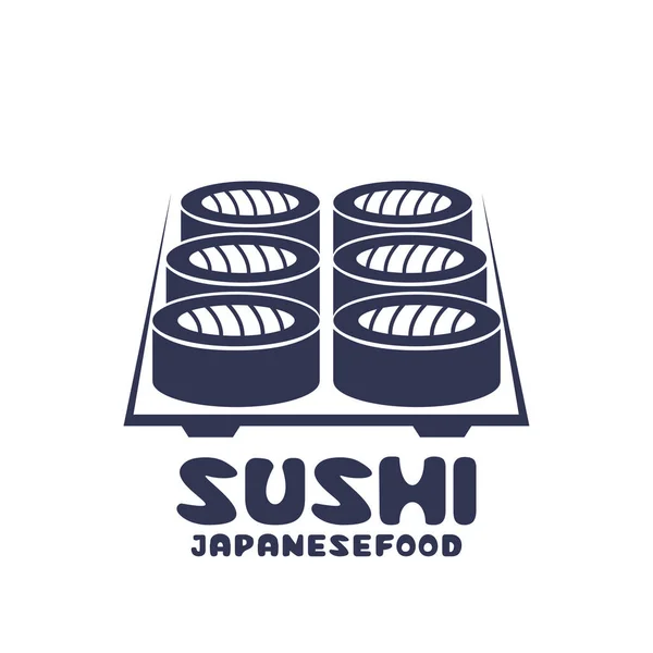 Ícone Sushi Comida Japonesa Etiqueta Sushi Logotipo Adesivo Papel Parede — Vetor de Stock