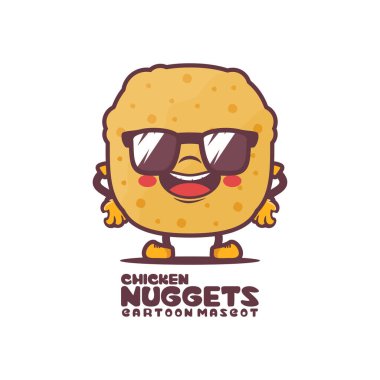 chicken nuggets cartoon mascot. food vector illustration. isolated on a white background