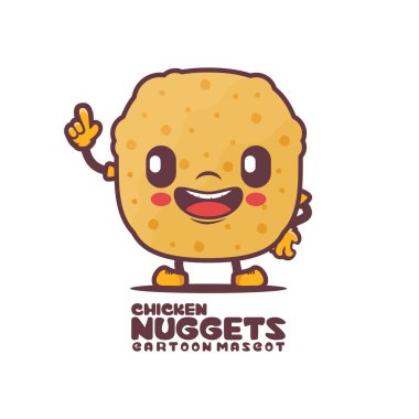 chicken nuggets cartoon mascot. food vector illustration. isolated on a white background