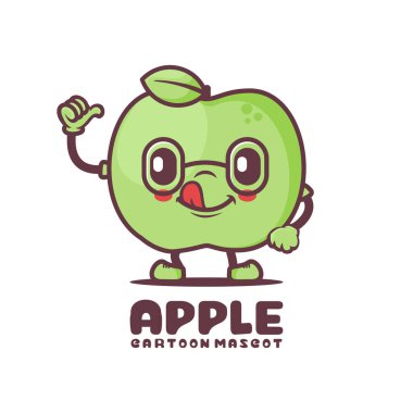 green apple cartoon mascot with thumbs up. fresh fruit vector illustration. isolated on a white background