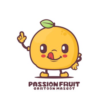 passion fruit cartoon. fresh fruit vector illustration. isolated on a white background