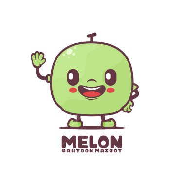 melon fruit cartoon. fresh fruit vector illustration. isolated on a white background