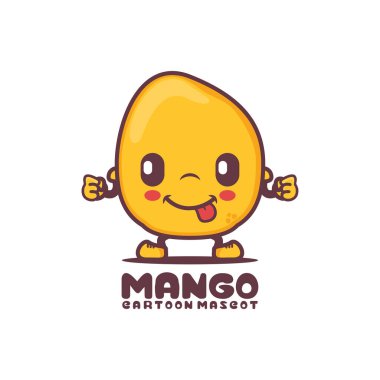 mango fruit cartoon. fresh fruit vector illustration. isolated on a white background