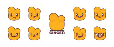 ginger cartoon. plant vector illustration. icon, emoticons, cartoons. isolated on a white background