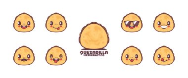 Quesadilla cartoon. mexican food vector illustration. icon, emoticons, cartoons. isolated on a white background
