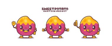sweet potato cartoon mascot. food vector illustration. isolated on a white background