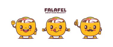 Falafel cartoon mascot. middle eastern food vector illustration. isolated on a white background