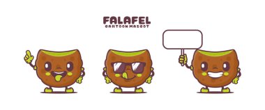 Falafel ball cartoon mascot. middle eastern food vector illustration. isolated on a white background