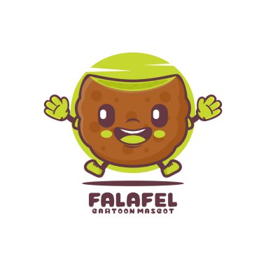 Falafel ball cartoon mascot. middle eastern food vector illustration. isolated on a white background