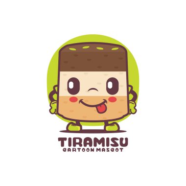 tiramisu cartoon. italian dessert vector illustration. isolated on a white background