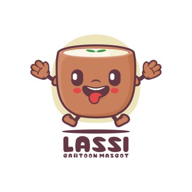 lassi drink cartoon mascot. yogurt drink vector illustration. isolated on a white background