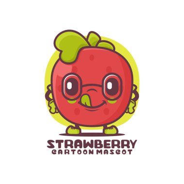 strawberry cartoon. fruit vector illustration. isolated on a white background