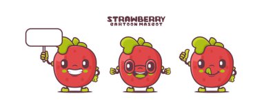 strawberry cartoon. fruit vector illustration. isolated on a white background