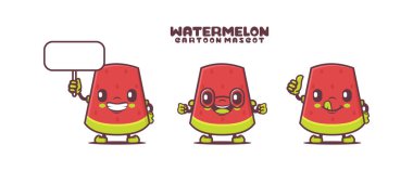 watermelon cartoon mascot. fruit vector illustration. isolated on a white background