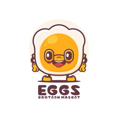 fried egg cartoon mascot. food vector illustration. isolated on a white background
