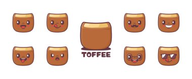Toffee cartoon. food vector illustration. icon, emoticons, cartoons. isolated on a white background