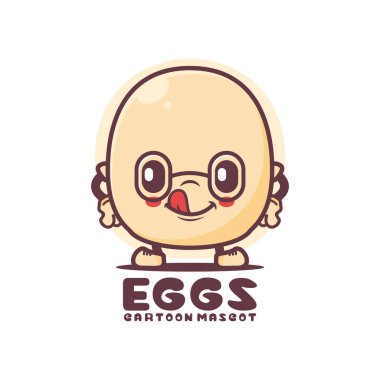 cute boiled eggs cartoon mascot. food vector illustration. isolated on a white background