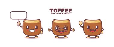 Toffee cartoon mascot. food vector illustration. isolated on a white background