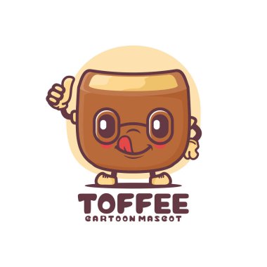 Toffee cartoon mascot with thumbs up. food vector illustration. isolated on a white background