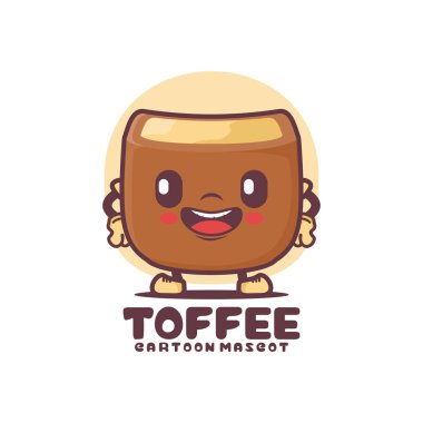 Toffee cartoon mascot. food vector illustration. isolated on a white background