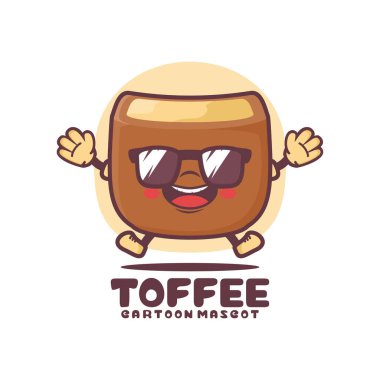 Toffee cartoon mascot. food vector illustration. isolated on a white background