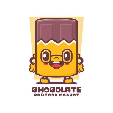chocolate cartoon mascot. food vector illustration. isolated on a white background
