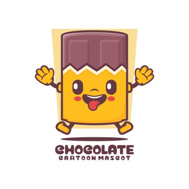 chocolate cartoon mascot. food vector illustration. isolated on a white background
