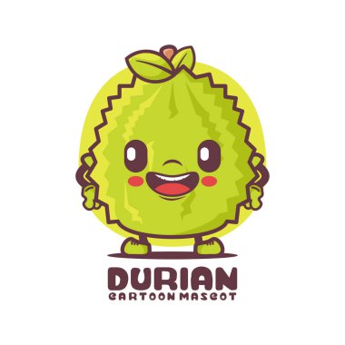Durian cartoon mascot. fruit vector illustration. isolated on a white background