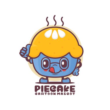 pie cake cartoon mascot. food vector illustration. isolated on a white background