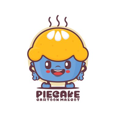 pie cake cartoon mascot. food vector illustration. isolated on a white background