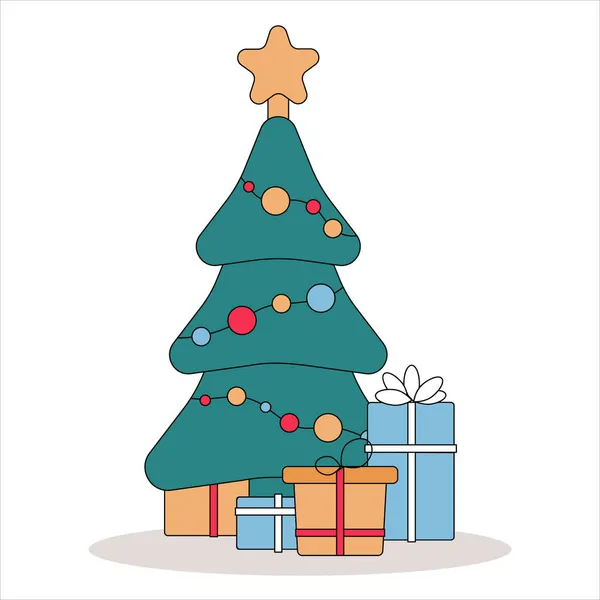 Noel Ağacı Vektör İllüstrasyonu