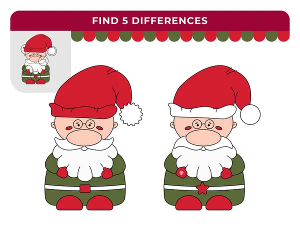 Trouvez Les Différences Jeu Pour Enfants Noël Enfants Jeu Père — Image vectorielle