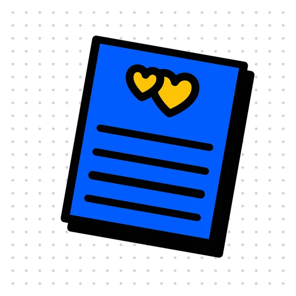 Sarı ve mavi kalpler listesi çıkartması