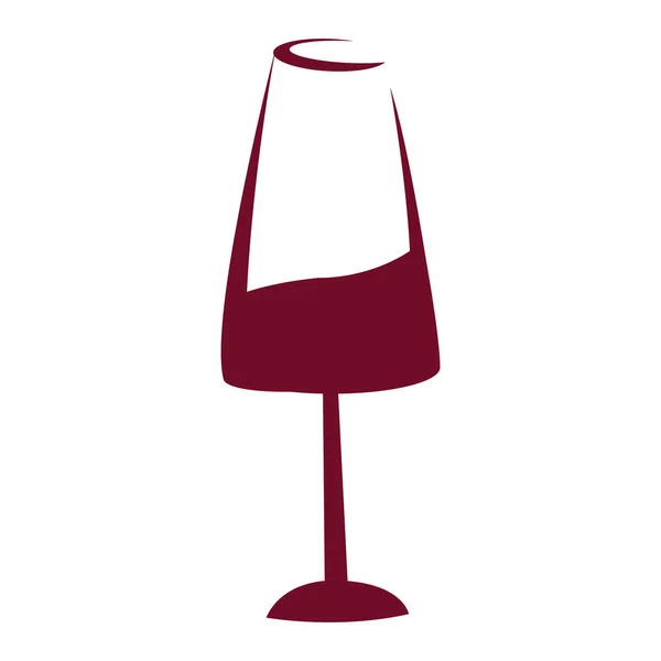 Склянка червоного вина Doodle, ізольована на білому . — стоковий вектор