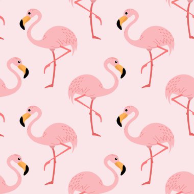 Pembe flamingo kuşlarıyla kusursuz bir desen..