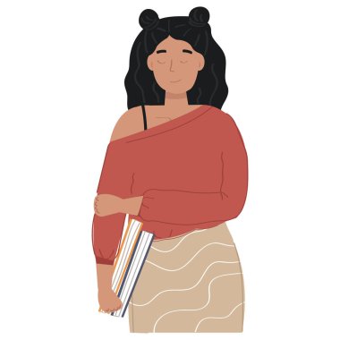 Elinde kitap tutan bir öğrencinin resmi..